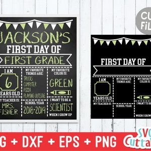 Primer día de la escuela svg - último día de la escuela - svg - eps - dxf - png - Banderas - Cortar archivo - Silueta - Cricut - Descarga digital