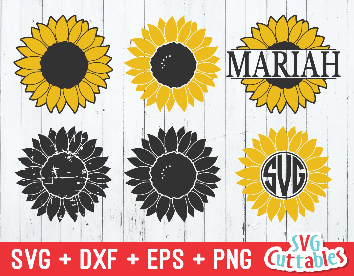 Download Sunflower svg Sunflower Monogram Frame svg dxf eps png | Etsy