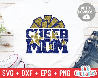 Cheer Mom svg - Cheer Cut File - svg - dxf - eps - png - Cheer Mom Cut File - Pom Pom - Silhouette - Cricut - Descarga Digital