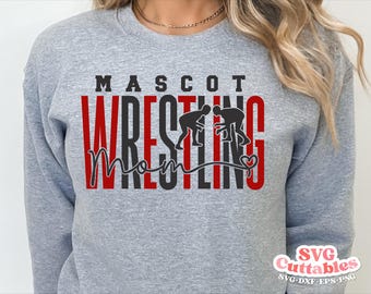 Wrestling Mom svg - Wrestling Template 0047 - svg - eps - dxf - png - Cut File - Female Wrestling - Silhouette - Cricut - Digital File