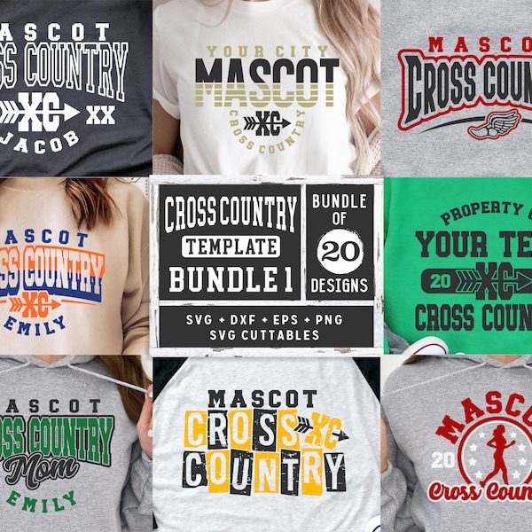 Cross Country svg - Cross Country Cut File - Cross Country Template Bundle 1 - svg - eps - dxf - png - Silhouette - Cricut - Fichier numérique