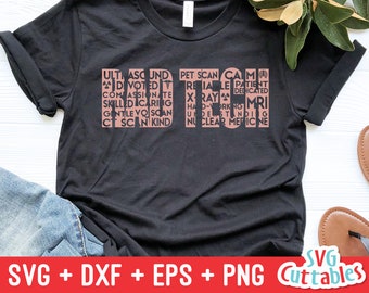Rad Tech Word Art svg - Radiologitekniker Klippfil - Word Art - svg - dxf - eps - Klippfil - Silhuett - Cricut-fil - Digital nedladdning