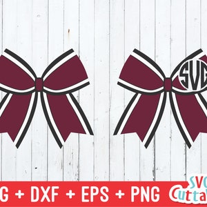 Cheer bow svg -Cheer Bow Cut File - Cheer Bow Monogram Frame - Cheerleader - svg - dxf - eps - png - Silhouette - Cricut - Digital Download