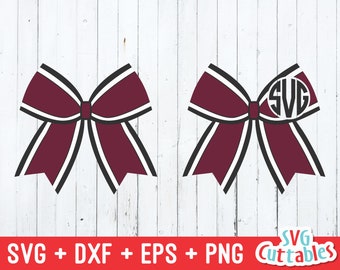 Cheer bow svg -Cheer Bow Cut File - Cheer Bow Monogram Frame - Cheerleader - svg - dxf - eps - png - Silhouette - Cricut - Digital Download