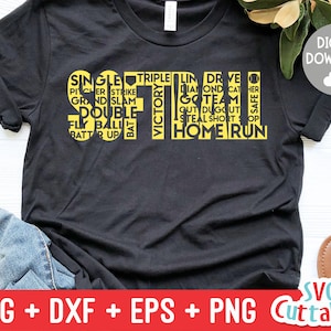 Softball SVG - Softball geschnitten Datei - Softball Wort Kunst - svg - dxf - eps - png - Silhouette - Cricut geschnitten Datei - digitaler Download