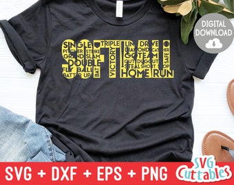 Softball SVG - Softball cut File - Softball Word Art - svg - dxf - eps - png - Silhouette - Cricut Cut File - Digital Download