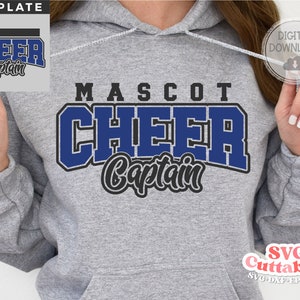Cheer Captain svg Cut File - Cheer Template 0079- svg - eps - dxf - Cheerleader - Megaphone - Silhouette - Cricut - Digital Download