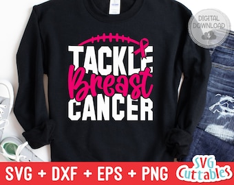 Tackle Breast Cancer svg - Breast Cancer Awareness  - svg - dxf - eps - png - Cut File - Silhouette - Cricut - Digital Download