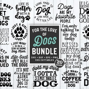 Für die Liebe der Hunde Bundle svg - Lustige Schnittdatei - Hunde Bundle svg - dxf - eps - png - Silhouette - Cricut - Digitale Datei