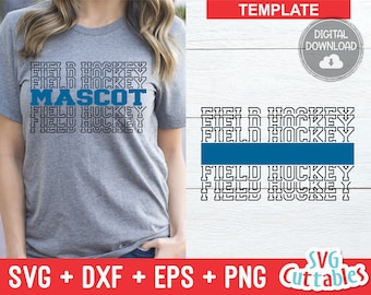 Field Hockey svg - Field Hockey Template 003 - svg - eps - dxf - Silhouette - Cricut Cut File - Fill It In - Digital File