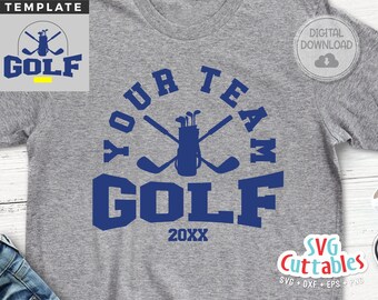 Golf svg Cut File - Golf Team - Golf Template 0017 - svg - eps - dxf - png  - Silhouette - Cricut - Digital Download