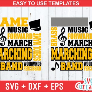 Marching Band SVG, DXF, EPS, Band Subway Art, marching svg, band template, Silhouette file, Cricut cut file, digital download