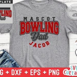 Bowling svg - Bowling Dad Template 002- svg - dxf - eps -  Bowling svg - Silhouette - Cricut - Digital Download