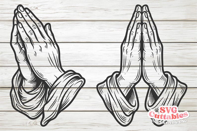Pyaying Hand Cd R Dxf File Praying Hands SVG Bundle Religious Hands Cut File PNG DXF Digital ...