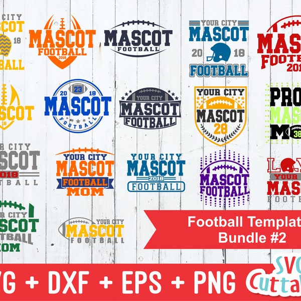 Football Bundle svg - Football Template - Bundle 2 - svg - dxf - eps - Silhouette - Cricut Cut File - Svg Cuttables - Digital File