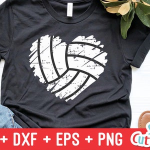 Volleyball Heart Svg Volleyball Cut File Svg Eps Dxf Png Grunge ...