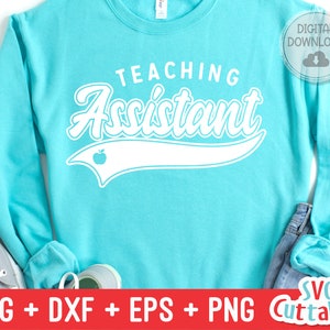 Teaching Assistant svg - Teacher Cut File - Ocupación - Swoosh - svg - dxf - eps - png - Cut File - Silueta - Cricut - Descarga digital
