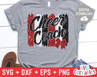 Cheercoach svg - Cheercoach klippfil - Cheerbow svg - dxf - eps - png - Cheer - penseldrag - silhuett - Cricut - digital nedladdning