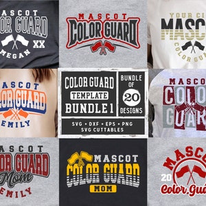 Color Guard svg Bundle  - Color Guard Template Bundle 1 - svg - dxf - eps - png - Cut File - Silhouette -  Cricut - Digital Download