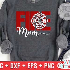 Firefighter Mom svg - Fire fighter - svg - dxf - eps - png - Occupation - Silhouette - Cricut File - Digital Cut File
