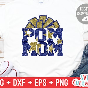 Pom Mom svg - Cheer Cut File -  svg - dxf - eps - png -  Cheer Mom Cut File - Pom Pom - Poms - Silhouette - Cricut - Digital Download