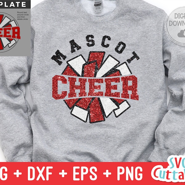 Cheer svg Cut File - Cheer Template 0055 - svg - eps - dxf - Cheerleader - Megaphone - Silhouette - Cricut - Digital Download
