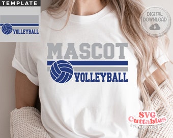 Volleyball svg - Volleyball Cut File - Template 0033 - svg - eps - dxf - Volleyball Team - Silhouette - Cricut cut file, Digital download
