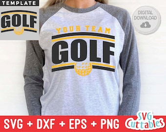 Golf svg Cut File - Golf Team - Golf Template 004 - svg - eps - dxf - png - Distressed - Silhouette - Cricut - Digital Download