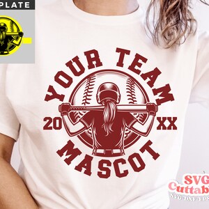 Softball svg - Softball Vorlage - svg - eps - dxf - png - Silhouette - Cricut Cut Datei - 0064 - Softball Team - Digitale Datei