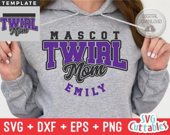 Twirl svg - Twirl  Mom Template 005 - svg - eps - dxf - png - Majorette - Baton - Silhouette - Cricut - Digital Download
