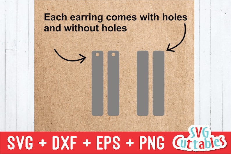 Puede incluir: Cuatro piezas rectangulares grises para pendientes, dos con agujeros y dos sin agujeros. Cada pieza para pendientes mide aproximadamente 2,5 cm de largo. El texto "Cada pendiente viene con agujeros y sin agujeros" est&aacute; escrito encima de las piezas para pendientes.