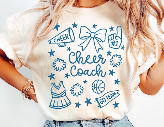 Cheer Coach Doodle svg - Cheer Shirt Design svg - Basketball Cheer Cut File - dxf - eps - svg - png - Cricut Cut File - Digital File