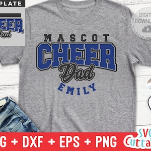 Cheer svg Cut File - Cheer Dad - Cheer Template 0060 - svg - eps - dxf - Cheerleader - Megaphone - Silhouette - Cricut - Digital Download