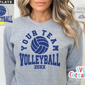 Volleyball svg - Volleyball Cut File - Template 0064 - svg - eps - dxf - Volleyball Team - Silhouette - Cricut cut file, Digital download