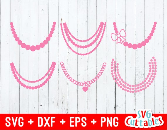 Necklace Svg Necklace Svg Cut File Dxf File Eps File Pearl Etsy