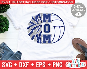 Volleyball Mom and Cheer Mom svg - Volleyball Mom svg - eps - dxf - png - Cheer Mom - Cut File - Silhouette - Cricut - Digital Download
