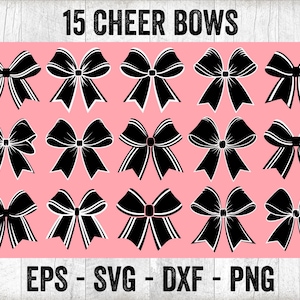 Cheer Bow Bundle svg -Cheer Bow svg Cut File - Cheerleader - svg - dxf - eps - png - Bow Vector - Cricut - Digital Download