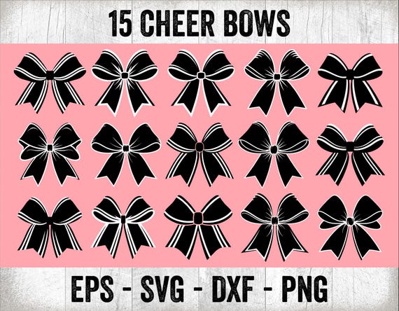 Cheer Bow Bundle Svg -cheer Bow Svg Cut File - Cheerleader  display picture 2