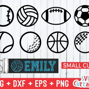 Bolas Deportivas svg, Béisbol, Softbol, Voleibol, Basketbll, svg, dxf, eps, png, Tenis de Fútbol, Silueta, Archivo de Corte Cricut, Archivo Digital