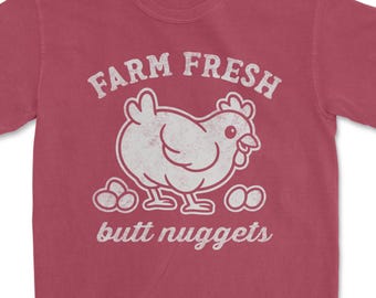 Farm Fresh Butt Nuggets svg - Funny Chicken png - Chicken Shirt Design png - Cut File - dxf - eps - png - Silhouette - Cricut