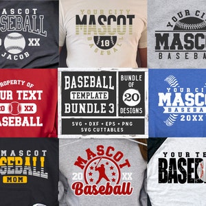 Baseball svg Bundle - Baseball modèle Bundle 3 - svg - eps - dxf - png - Silhouette - fichier de coupe Cricut - équipe de baseball - fichier numérique