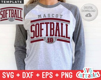 Softball svg - Softball Template - svg - eps - dxf - png - Silhouette -  Cricut Cut File - 0036 - Softball Team - Digital File