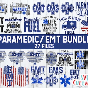 Paramedic Bundle svg - EMT Bundle - svg - eps - dxf - png - Paramedic - EMS - Silhouette -  Cricut - Cut File