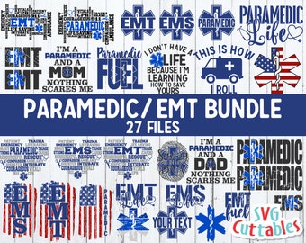 Paramedic Bundle svg - EMT Bundle - svg - eps - dxf - png - Paramedic - EMS - Silhouette -  Cricut - Cut File