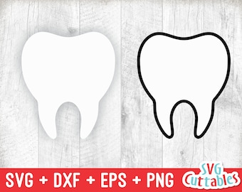 Tooth svg - Tooth Cut File - svg - dxf - eps - png - Silhouette - Cricut - Digital File