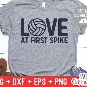 Love At First Spike svg - Volleyball svg - Volleyball Cut File - svg - eps - dxf - png - Silhouette - Cricut - Digital Download