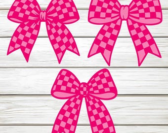 Checkered Cheer Bows svg - Cheer Bow Cut File - Cheerleader Bow Clipart - svg - dxf - eps - png - Silhouette - Cricut - Digital Download