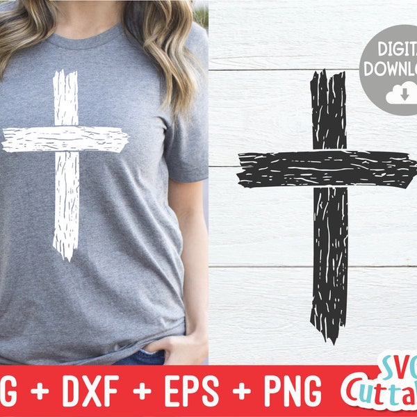 Distressed Cross svg - Cross Cut File - Distressed - Grunge - svg - eps - dxf - png - Silhouette - Cricut - Digital Download