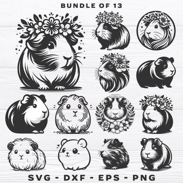 Cavia SVG - Cavia bundel 1 - SVG - DXF - EPS - PNG - Vector - silhouet - Cricut - Laser - digitaal bestand