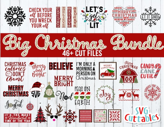 Big Christmas Bundle svg - Christmas svg - Cut File - SVG, DXF, EPS - Silhouette - Cricut File - Digital File
